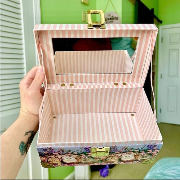 Vintage Kittens In Baskets Cute Storage Organization Floral Mirror Box Art - Picture 6 of 12